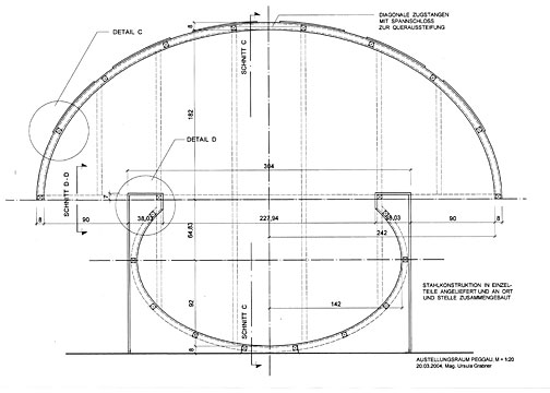 Plan der Stahlkonstruktion fr den Hhlenschauraum